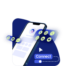 Smartphone showing Krofile digital profile with connect icons for seamless online engagement 