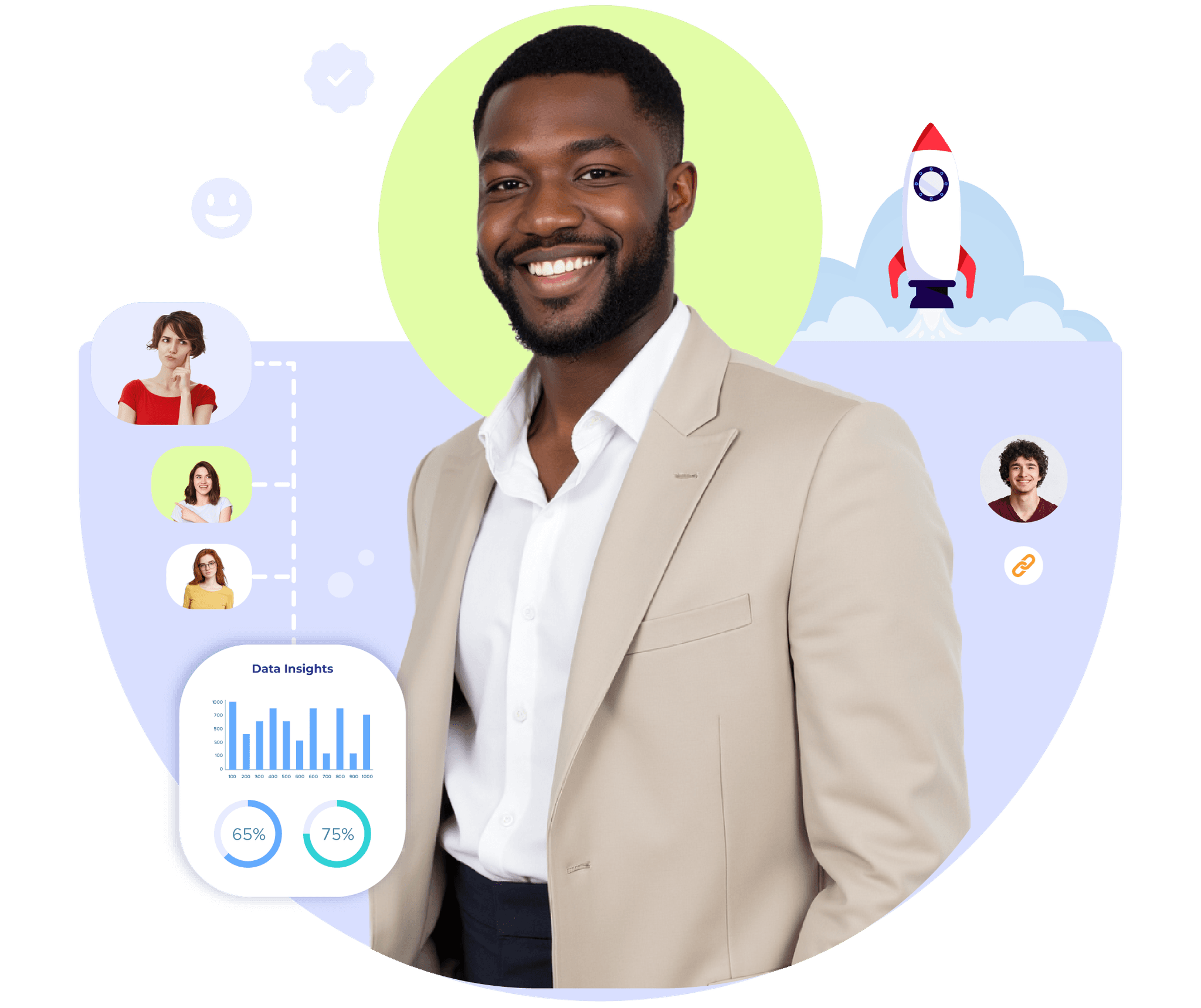 Retail manager using a digital business profile to track interactions, analyze feedback, and grow retail engagement. 